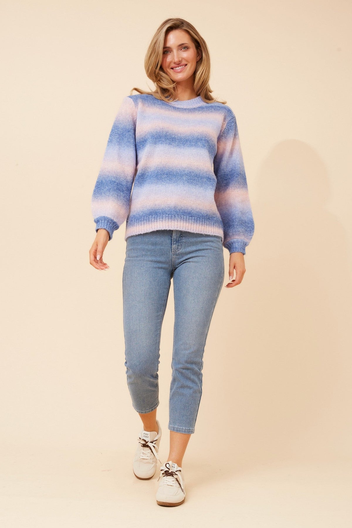 ZAYDA WOOL BLEND PULLOVER (Blue)