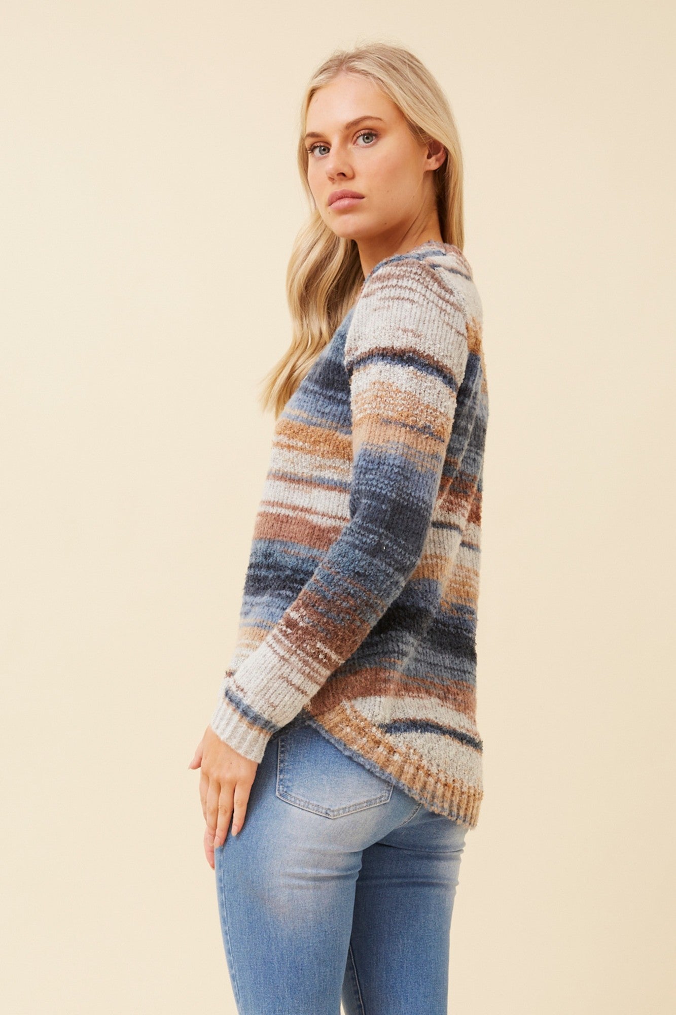 JARITA KNIT JUMPER (Multi Blue)