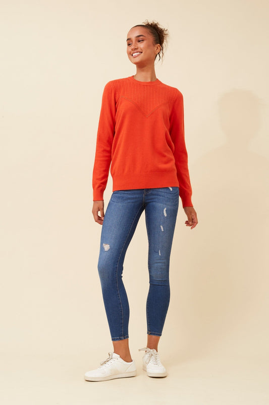 Caroline Morgan Australia ANGIE DIAMANTE KNIT PULLOVER (Orange)