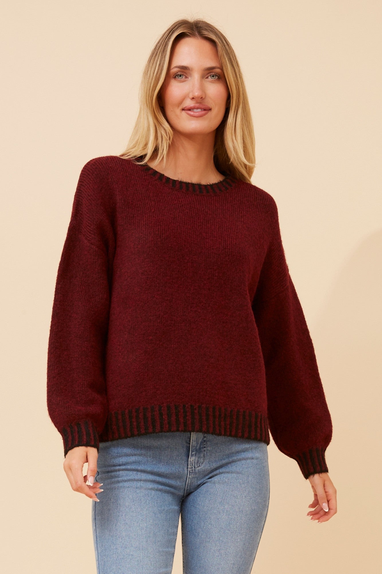 MAILANI SOLID KNIT PULLOVER (Cement)