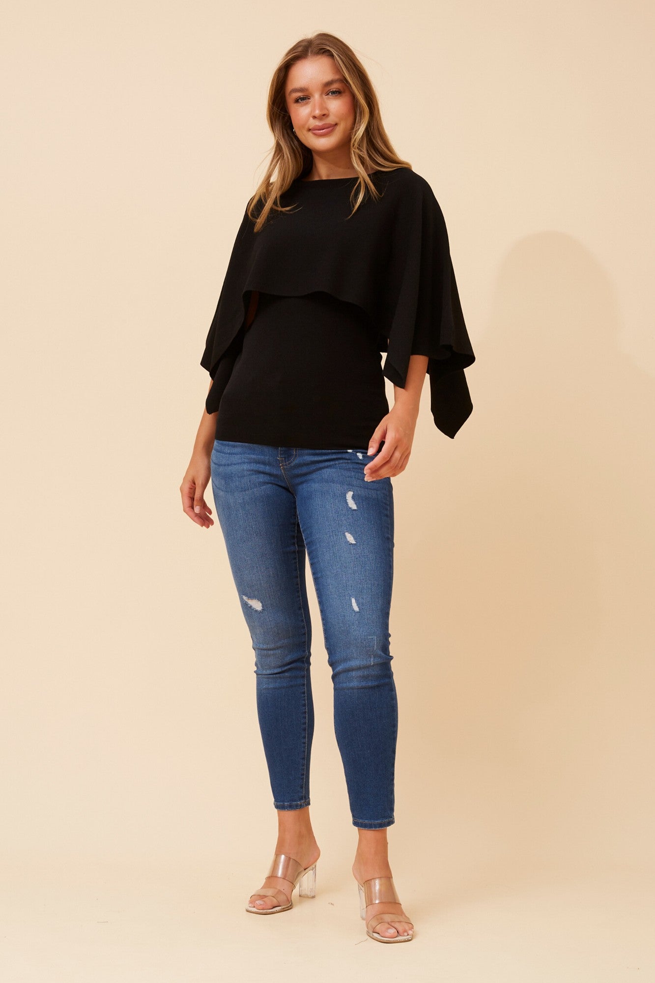 CLARETTA DOUBLE LAYERED KNIT PULLOVER (Emerald)