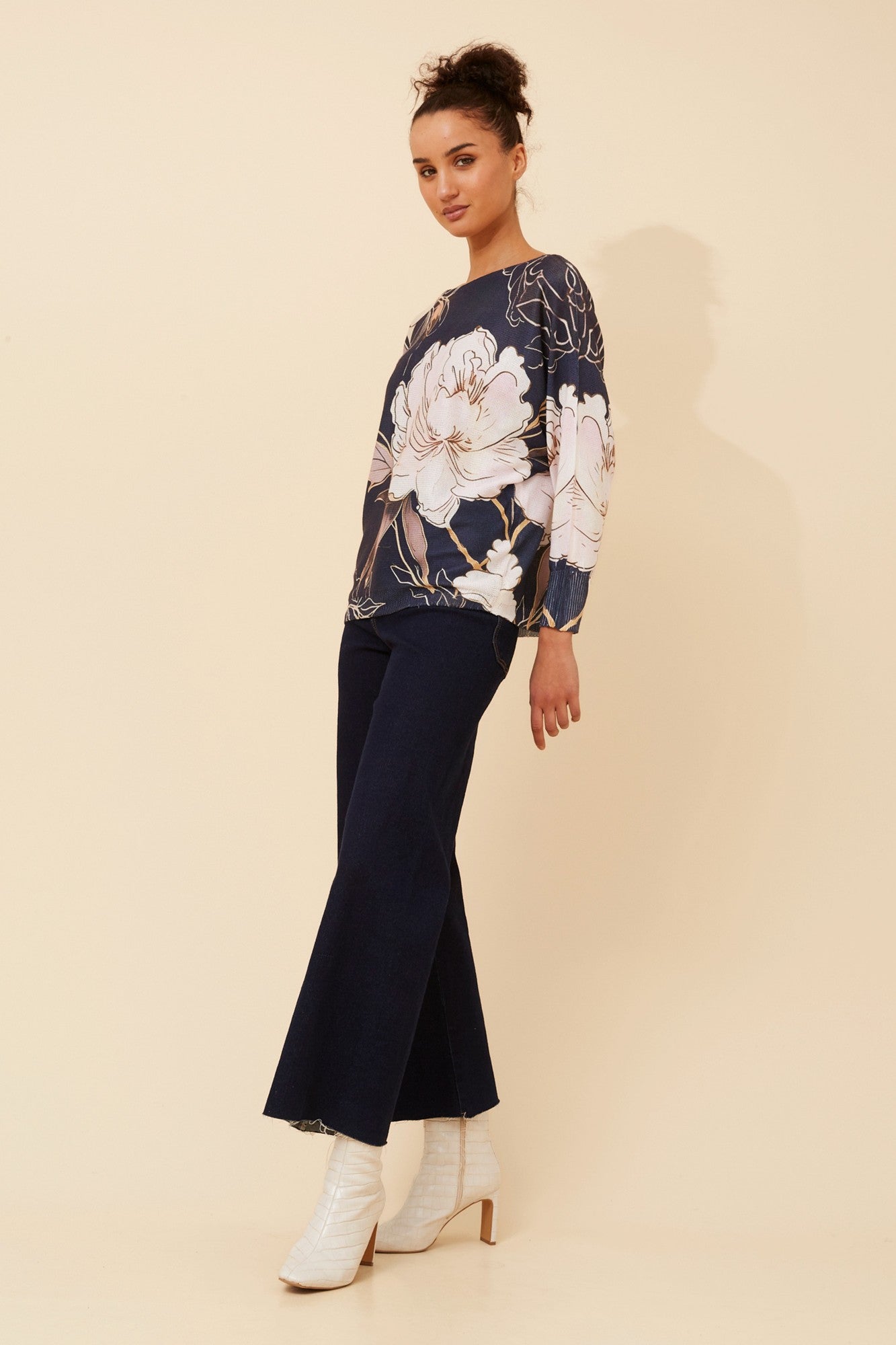 HENRI FLORAL PULLOVER (Navy)