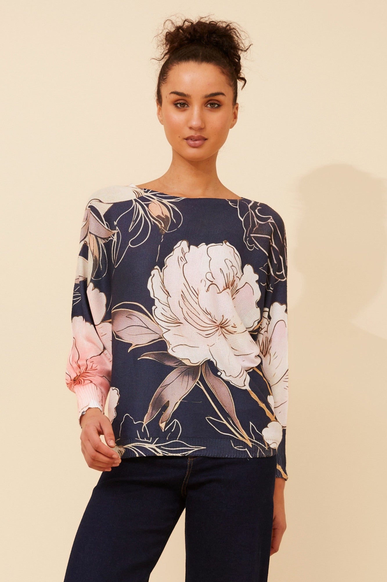 HENRI FLORAL PULLOVER (Navy)