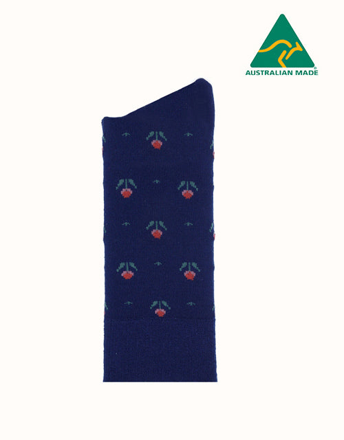 Humphrey Law Fine Merino Wool blend Patterned Health Socks (Leaves Boneantelope)