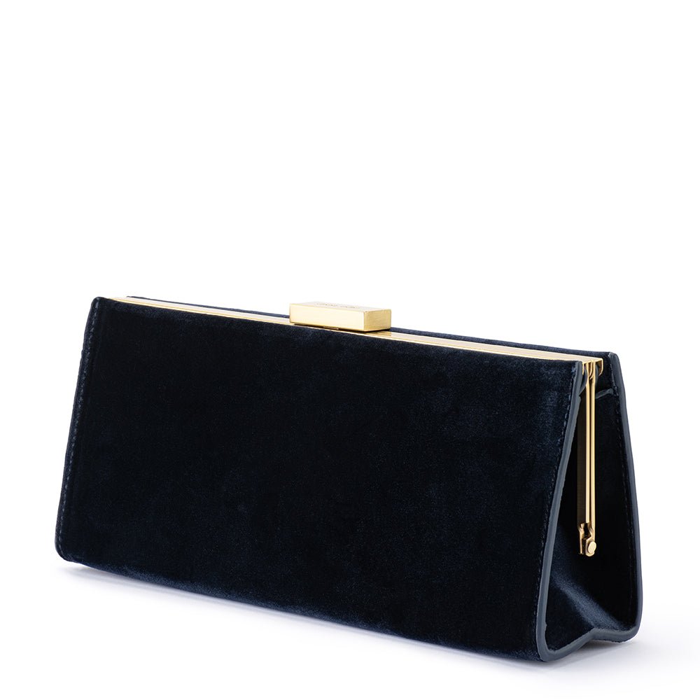 Olga Berg LARA Velvet Clutch (Navy)