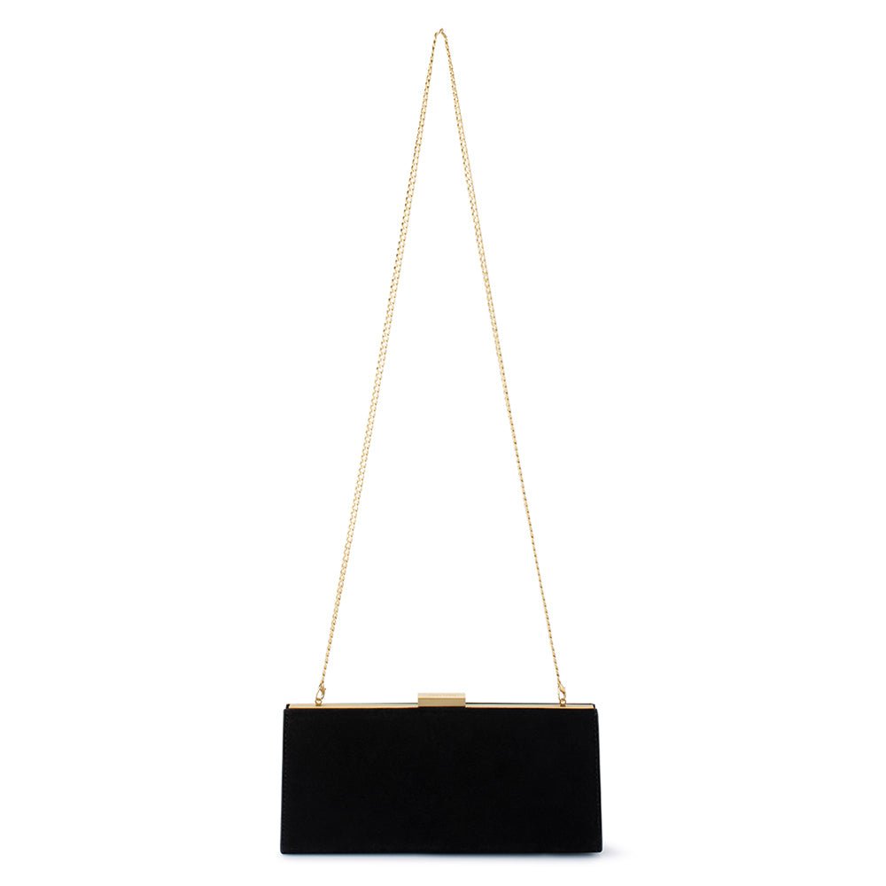 Olga Berg LARA Velvet Clutch (Black)