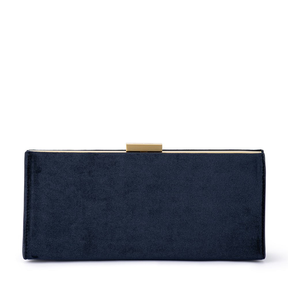 Olga Berg LARA Velvet Clutch (Navy)
