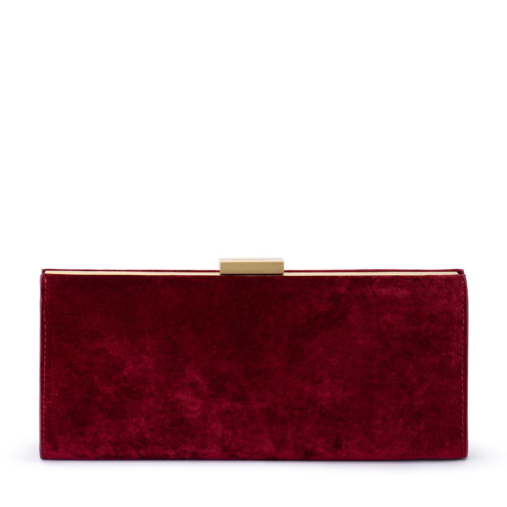 Olga Berg LARA Velvet Clutch (Burgundy)