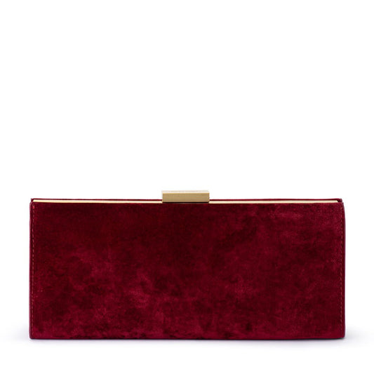 Olga Berg LARA Velvet Clutch (Burgundy)