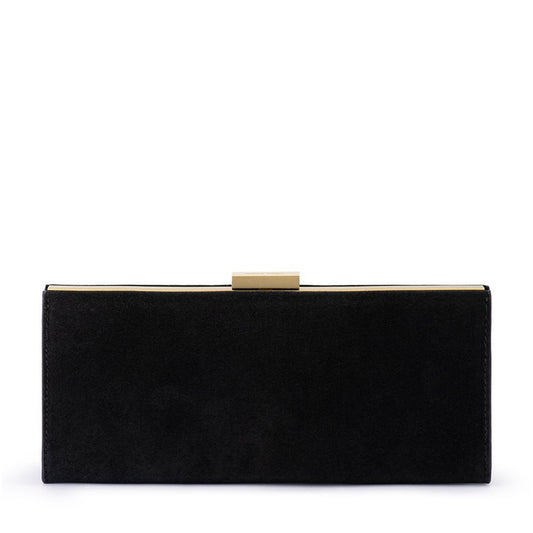 Olga Berg LARA Velvet Clutch (Black)