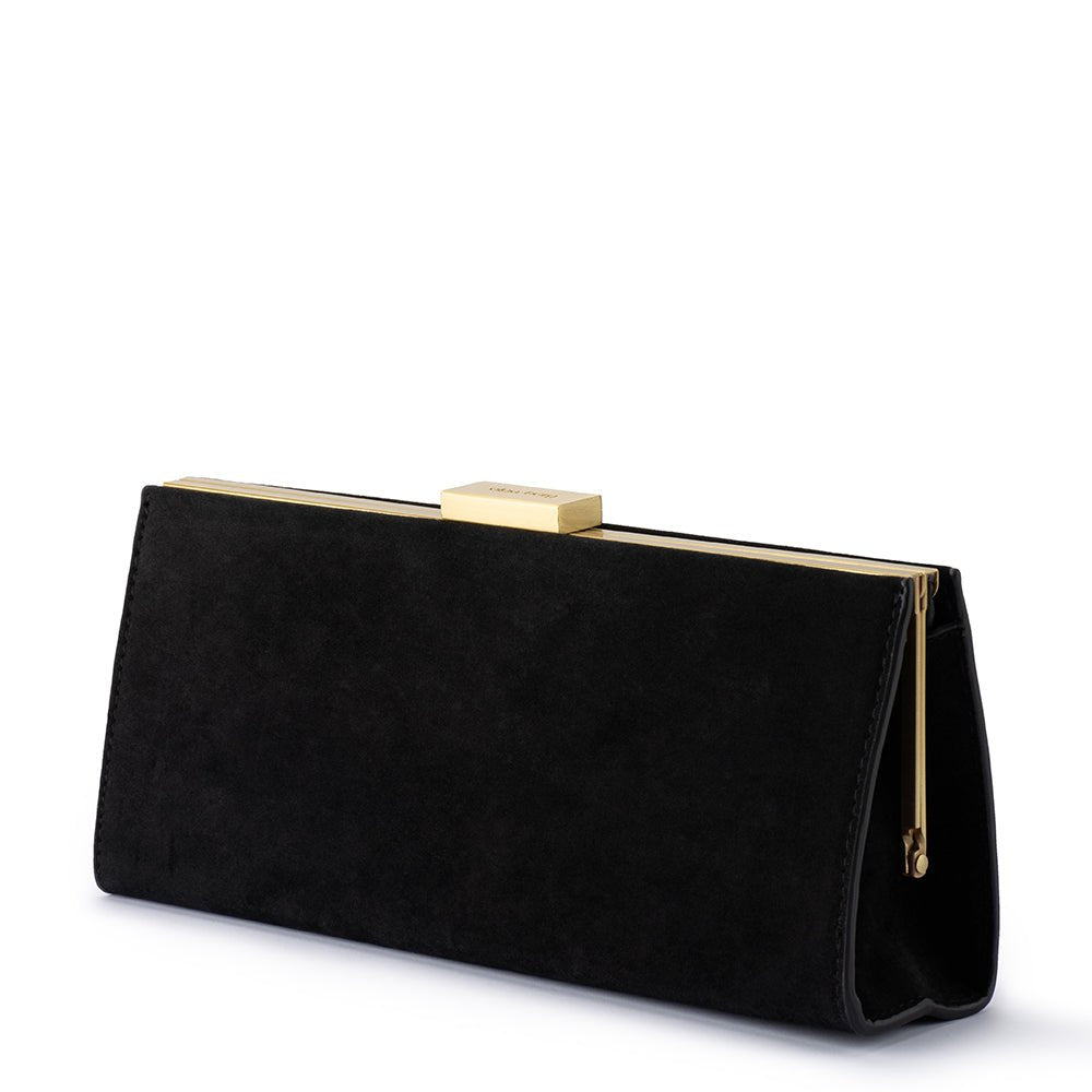 Olga Berg LARA Velvet Clutch (Black)