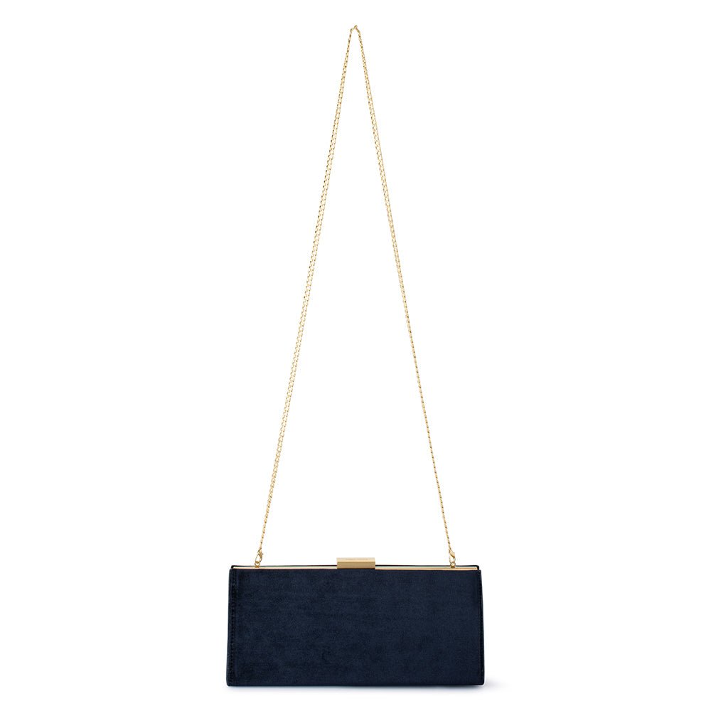 Olga Berg LARA Velvet Clutch (Navy)