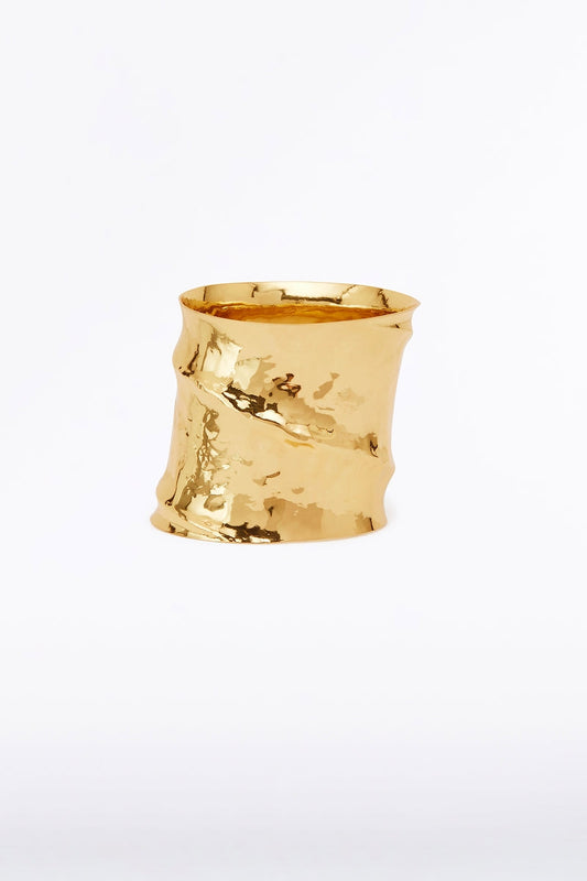 Image of Accessories. Product name - Large Organic Bangle in Gold colour by brand - Carla Zampatti