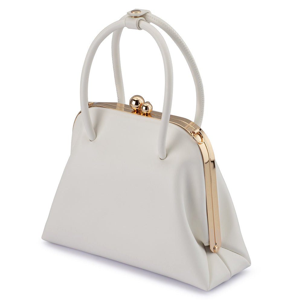 Olga Berg LEANDRA Top Handle Bag (White)