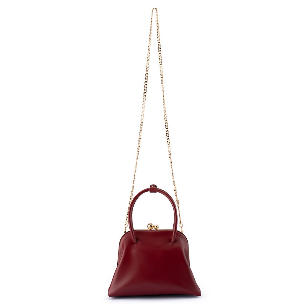 Olga Berg LEANDRA Top Handle Bag (Burgundy)