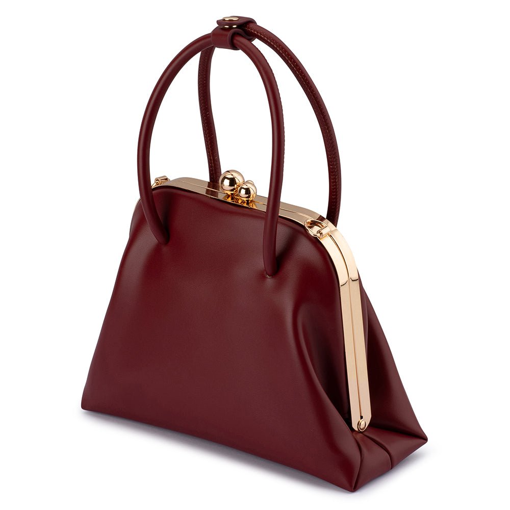 Olga Berg LEANDRA Top Handle Bag (Burgundy)