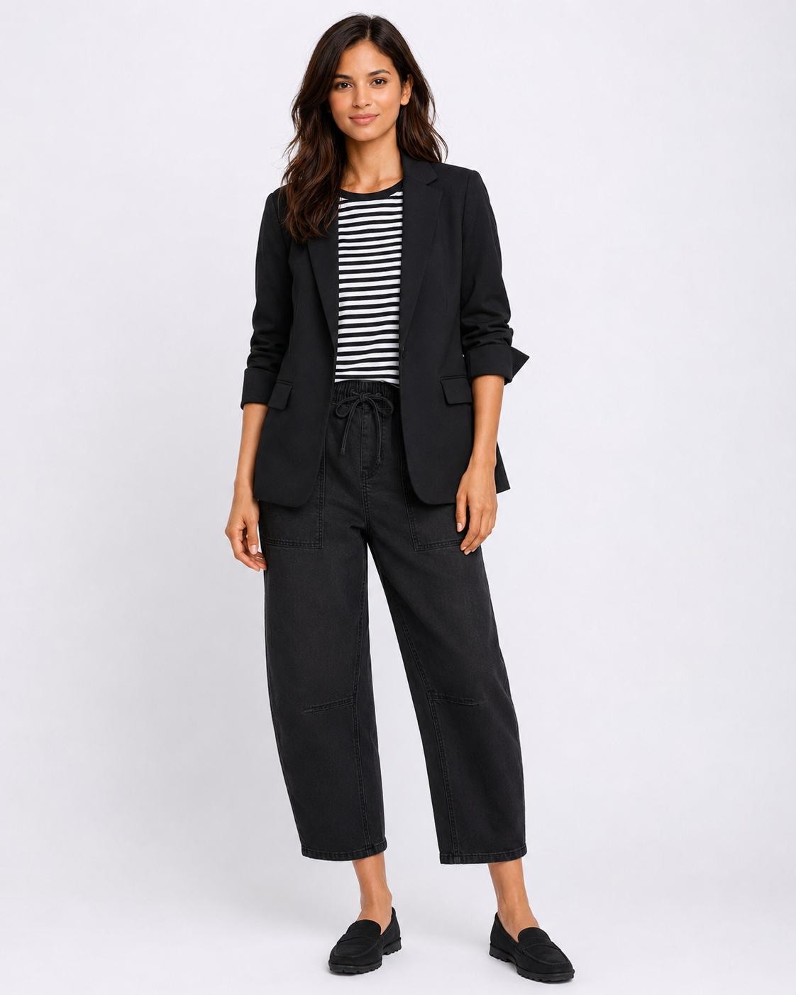 Monaco Leo Barrel Jeans (Black)