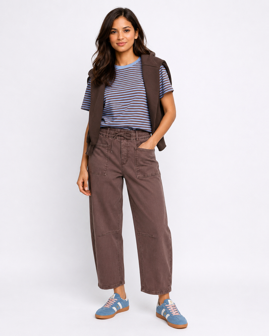 Monaco Leo Barrel Jeans (Chocolate)