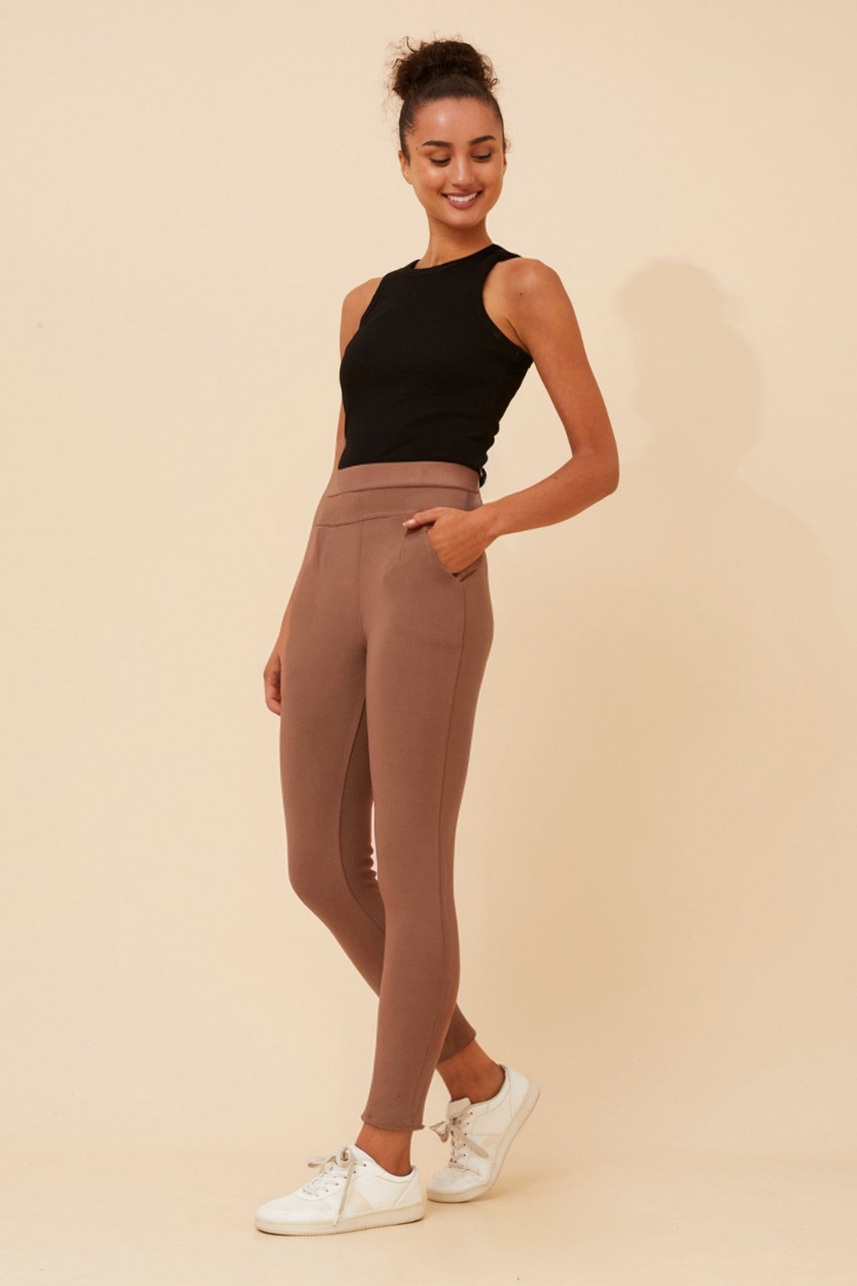 Caroline Morgan Australia ISRA SOLID PANTS (Taupe)