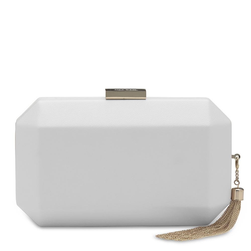 Olga Berg LIA Facetted Clutch (White)
