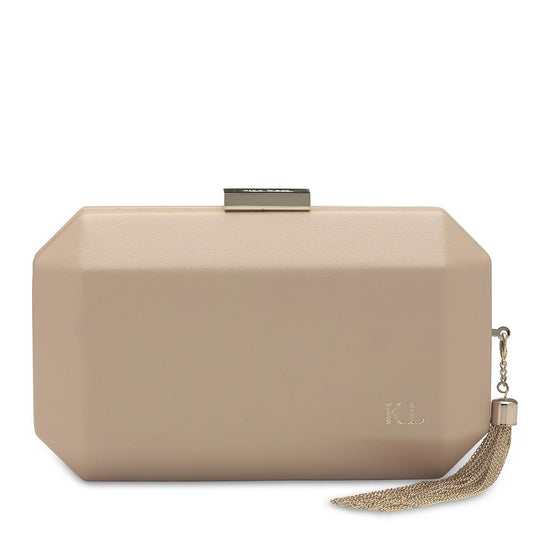 Image of Bags. Productname: LIA Monogrammed Clutch in Gold colour by brand - Olga Berg