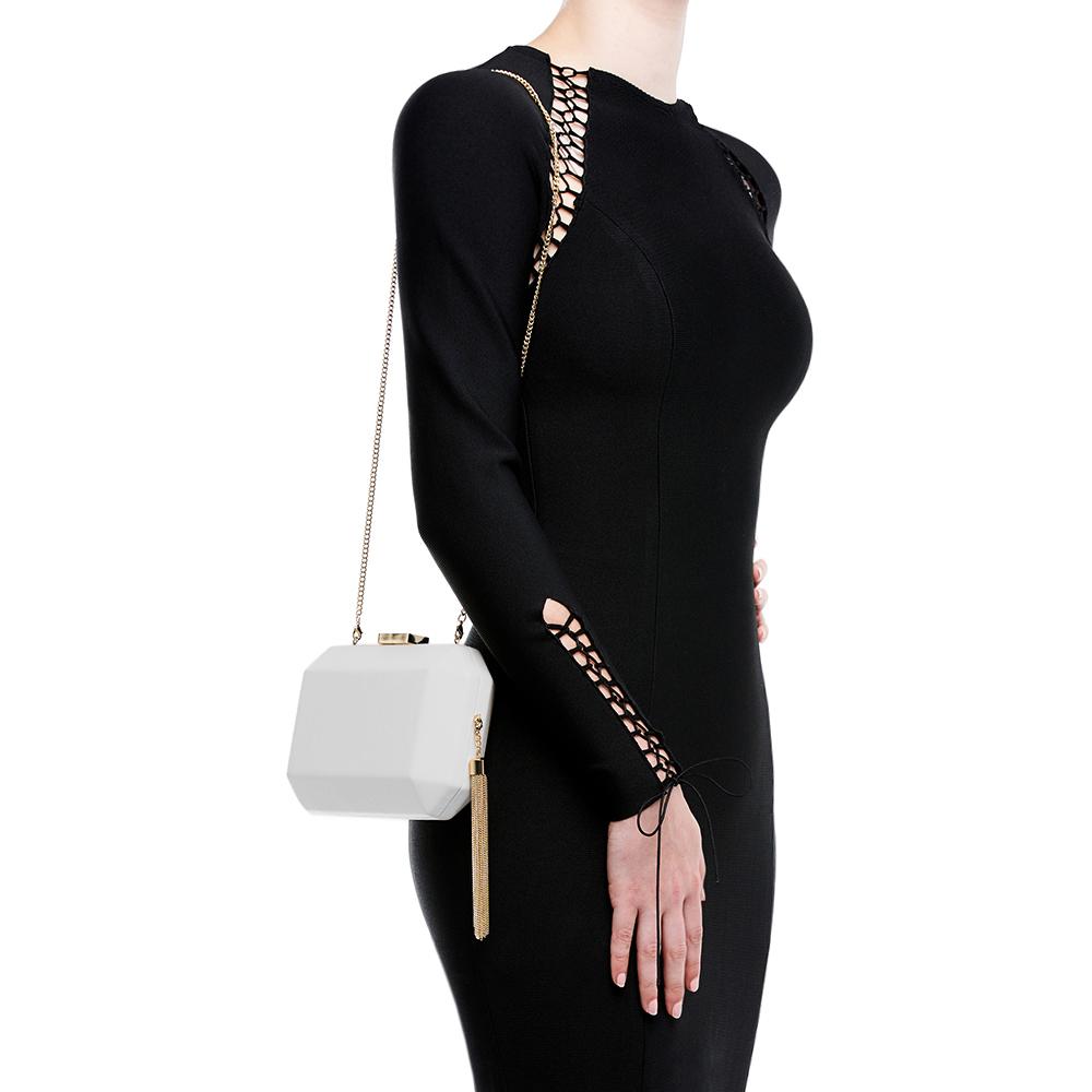 Olga Berg LIA Monogrammed Clutch (White)
