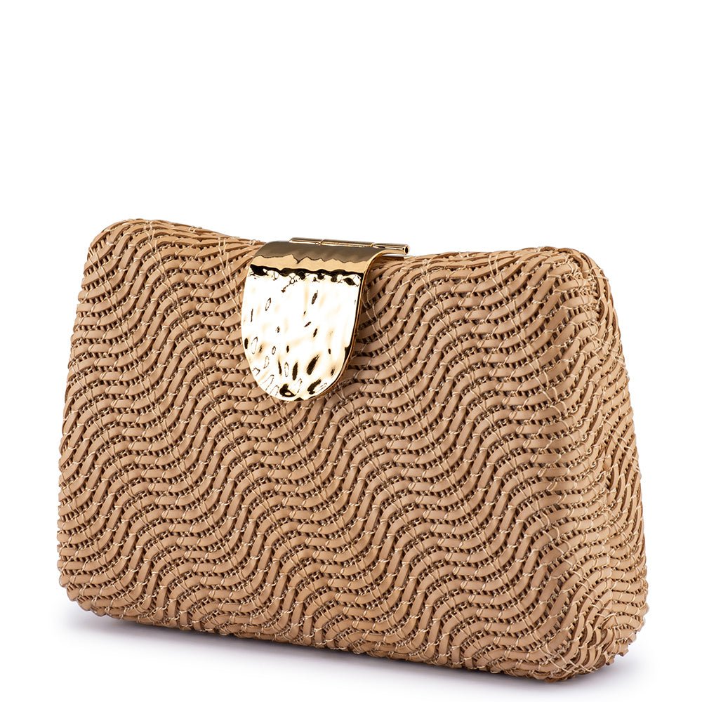Olga Berg LINDY Woven Clutch (Natural)