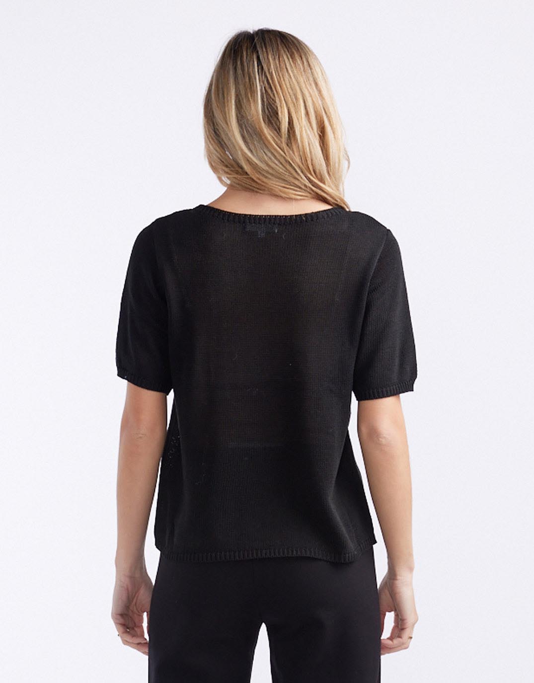 Classic Knit Tee - (Black)