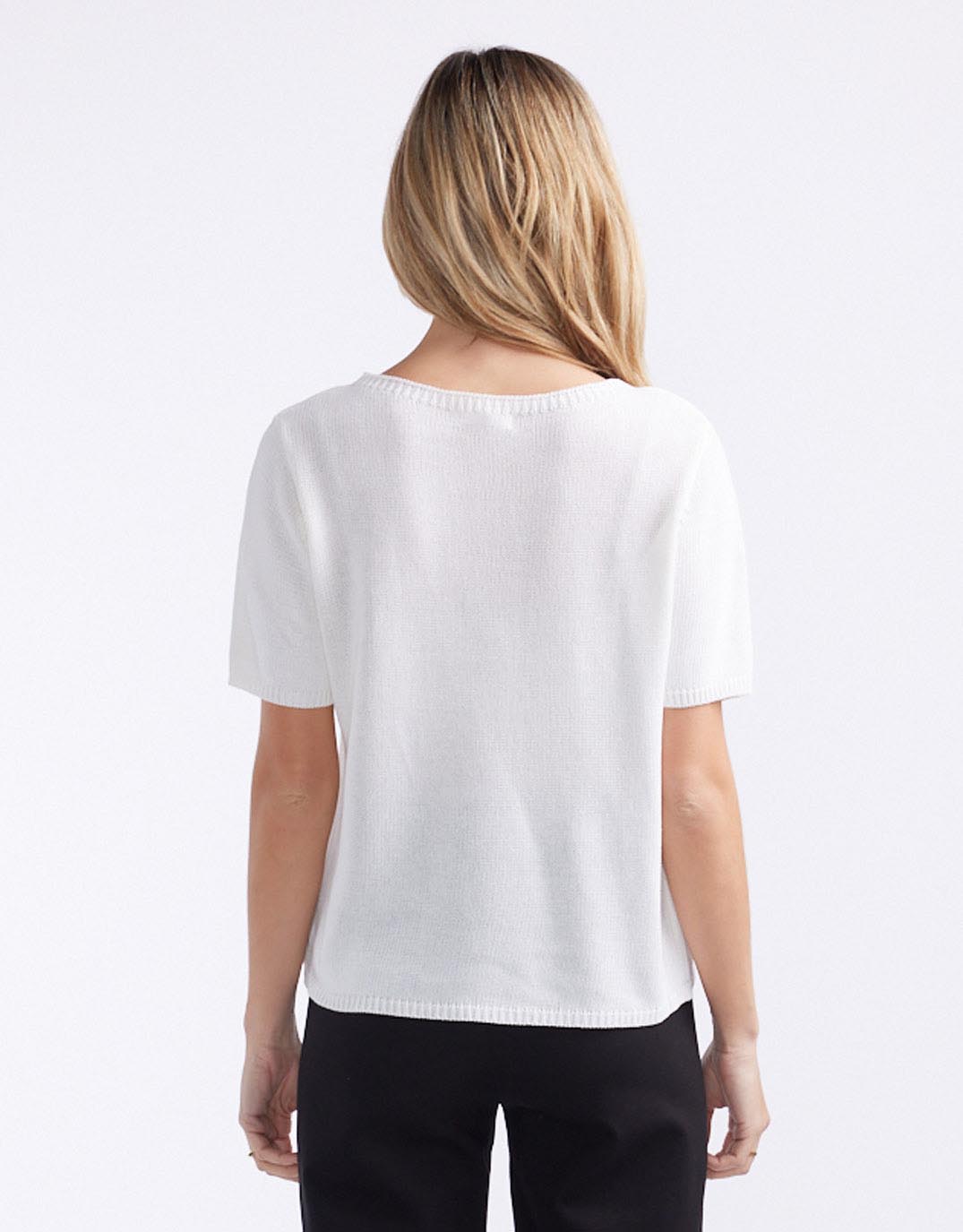 Classic Knit Tee - (White)