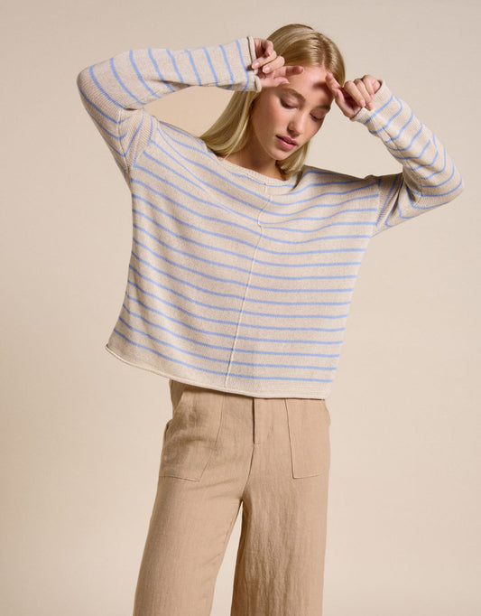 Indi Knit - (Natural/Blue)