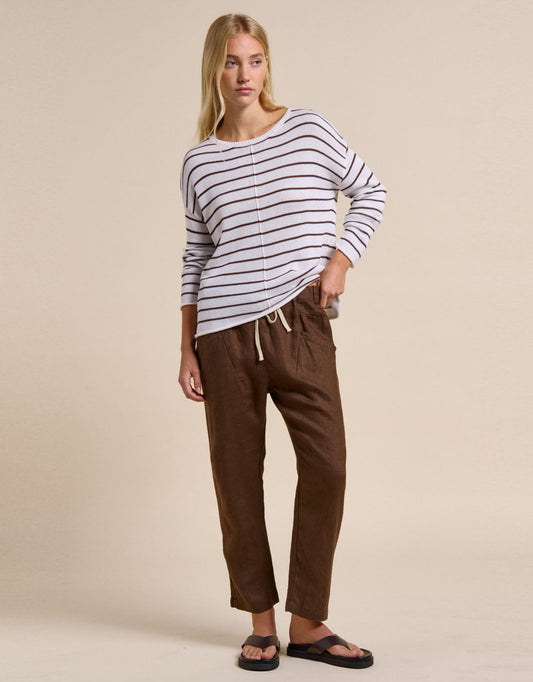 Little Lies Indi Knit (White/Chocolate)