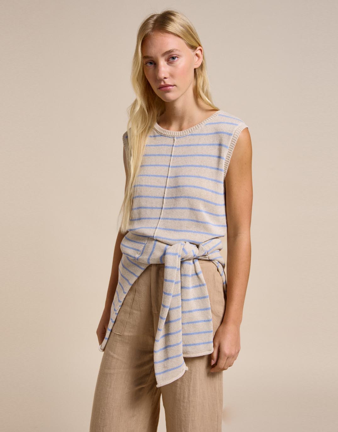 Little Lies Indi Tank (Natural/Blue)