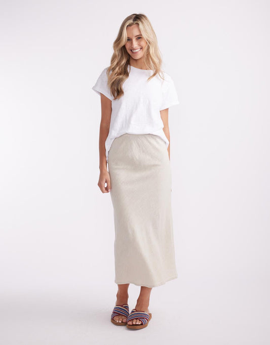 Linen Slip Skirt - (Natural)