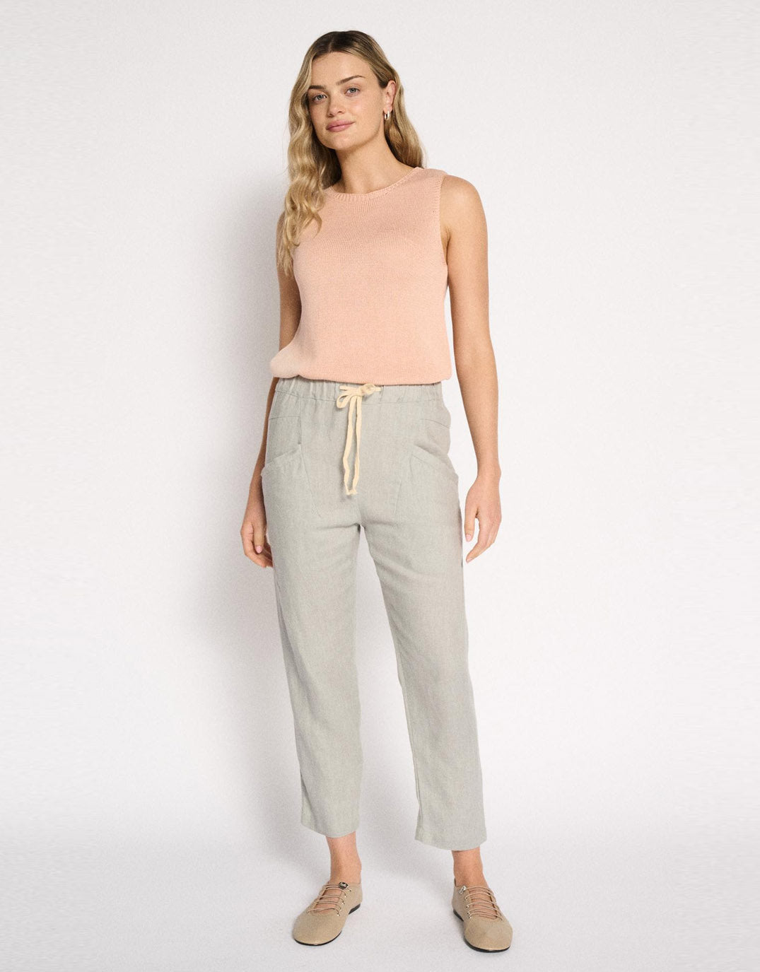 Little Lies Luxe Linen Pants (Dusty Aqua)