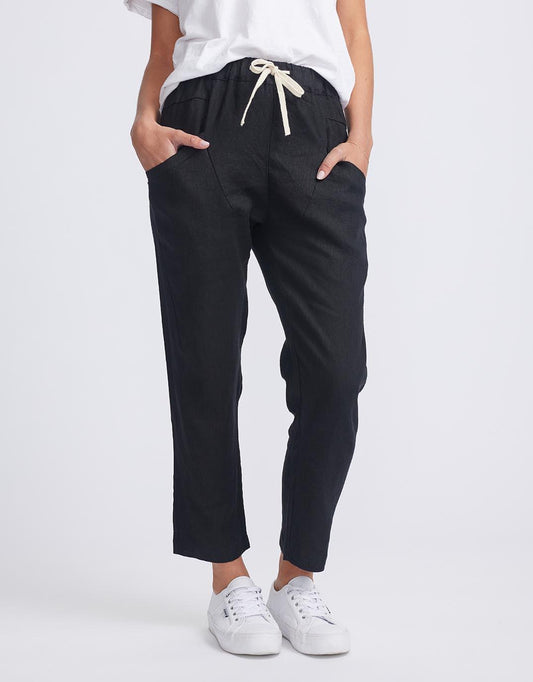 Luxe Linen Pants - (Black)