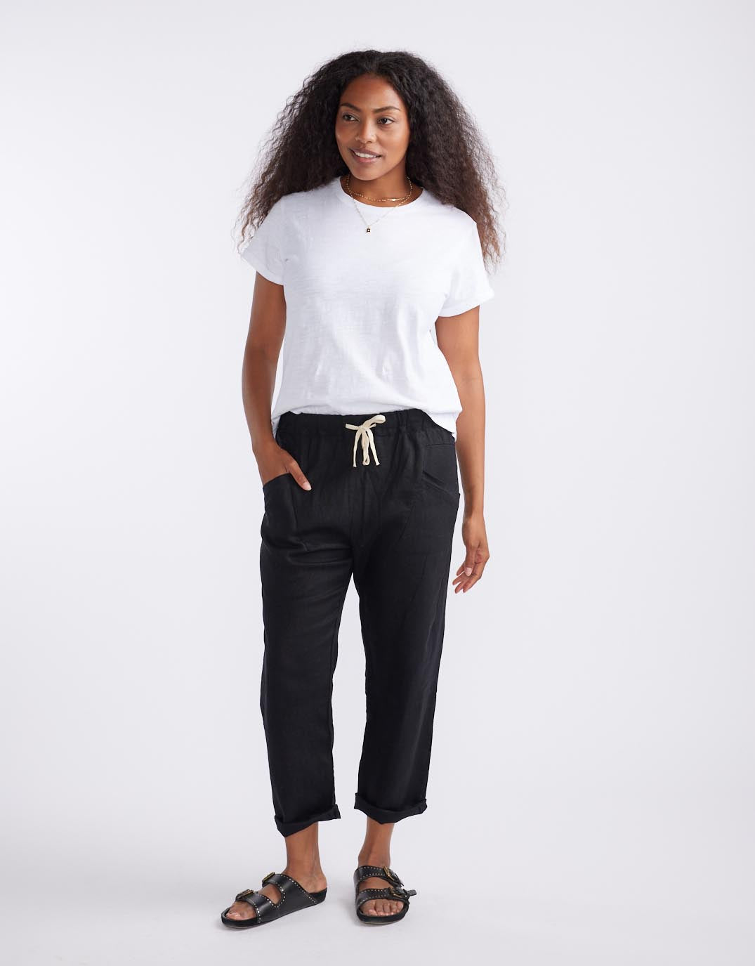 Little Lies Luxe Linen Pants (Black)
