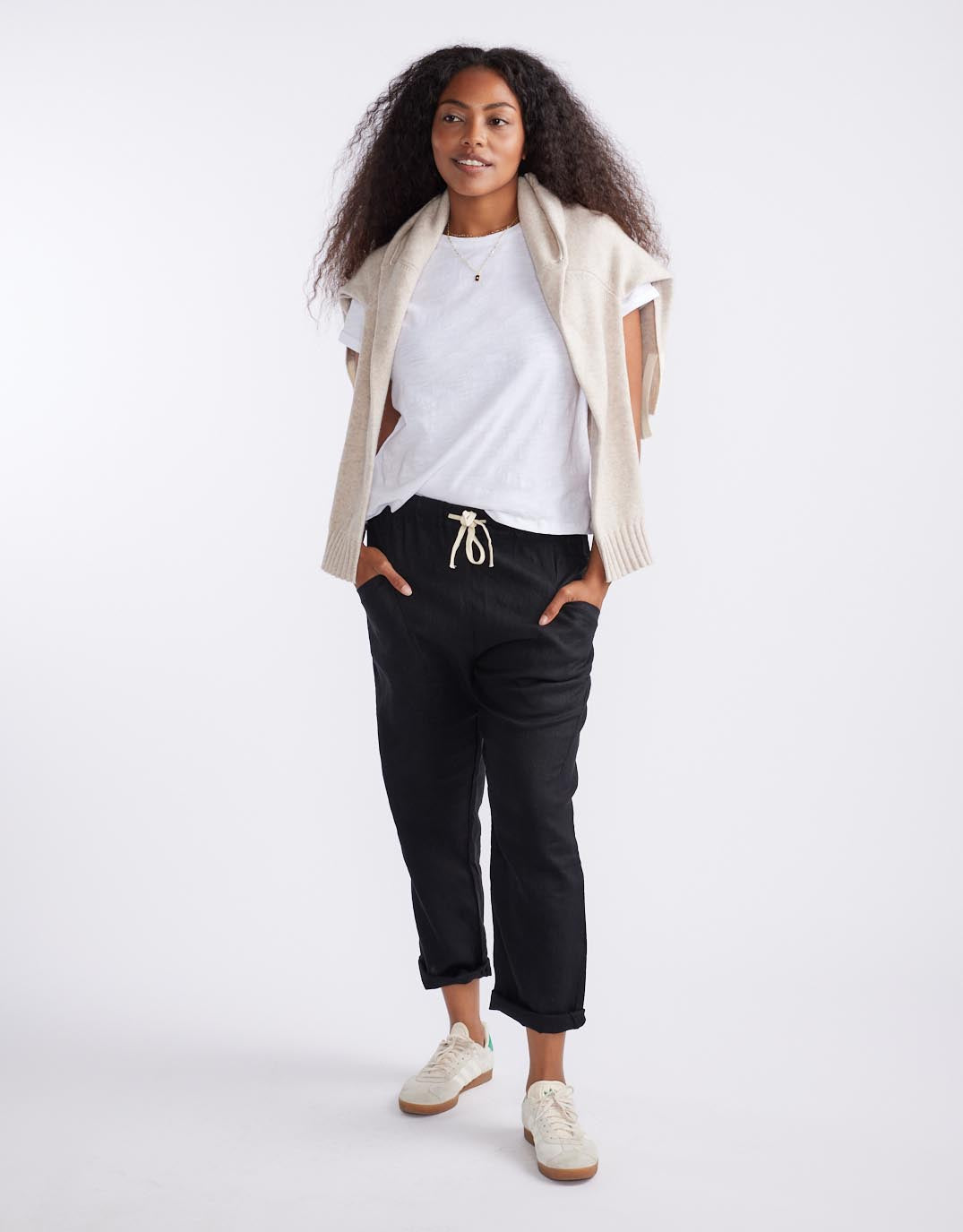 Little Lies Luxe Linen Pants (Black)