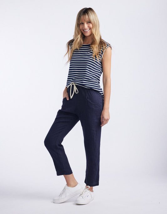Little Lies Luxe Linen Pants (French Navy)
