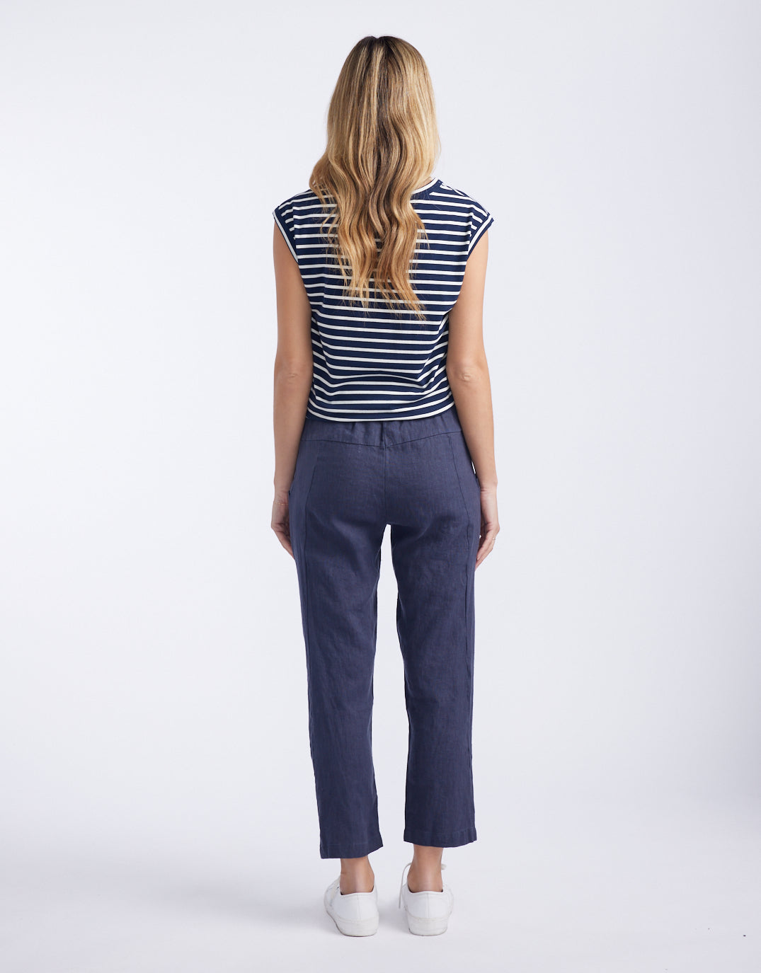 Little Lies Luxe Linen Pants (Washed Navy)
