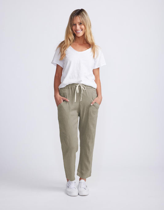 Luxe Linen Pants - (Khaki)