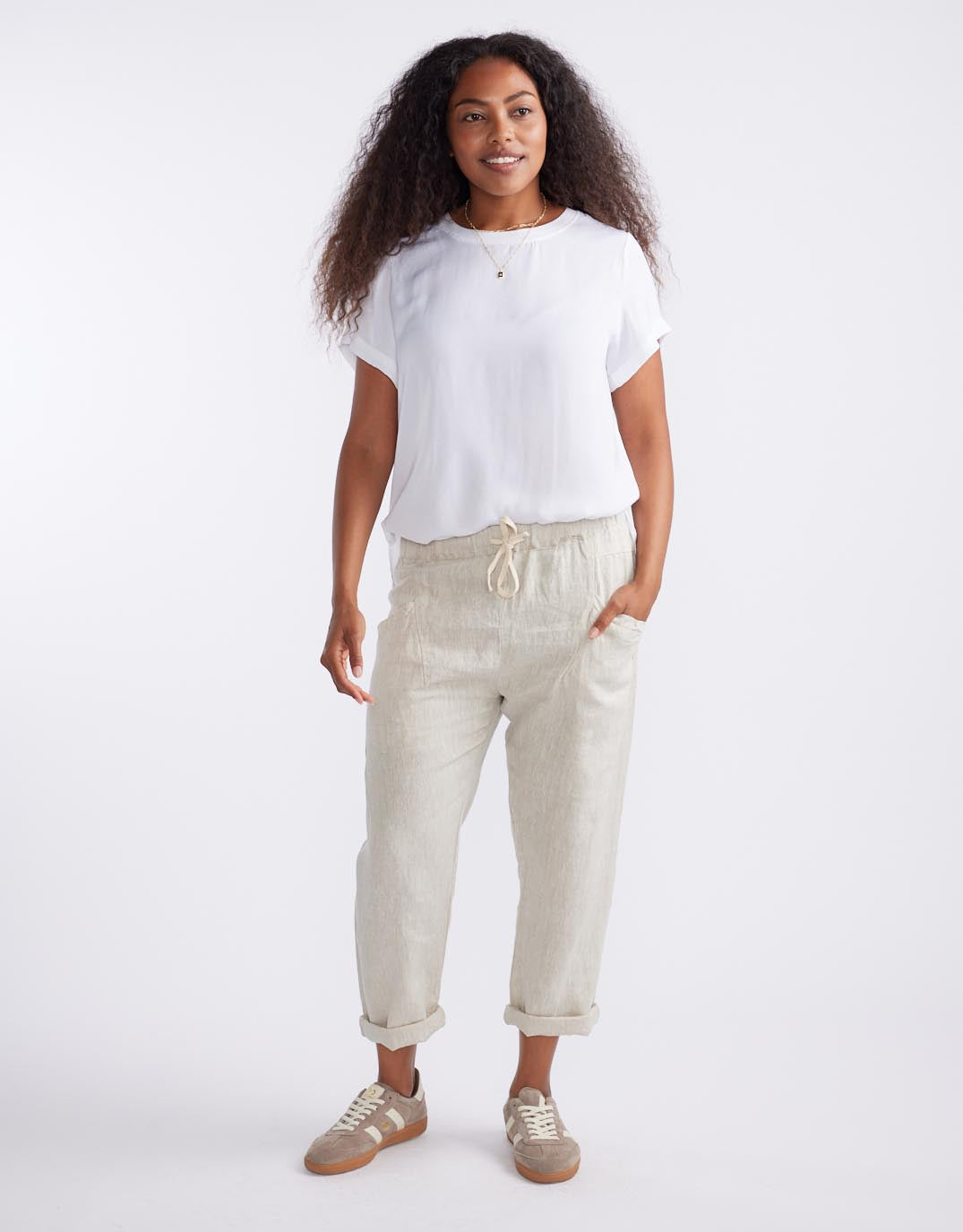 Little Lies Luxe Linen Pants (Natural)