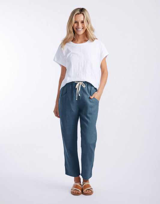 Luxe Linen Pants - (Steel)