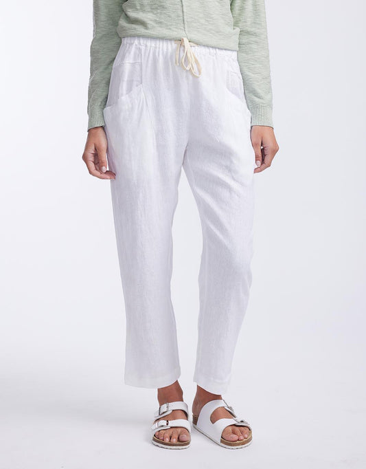 Luxe Linen Pants - (White)