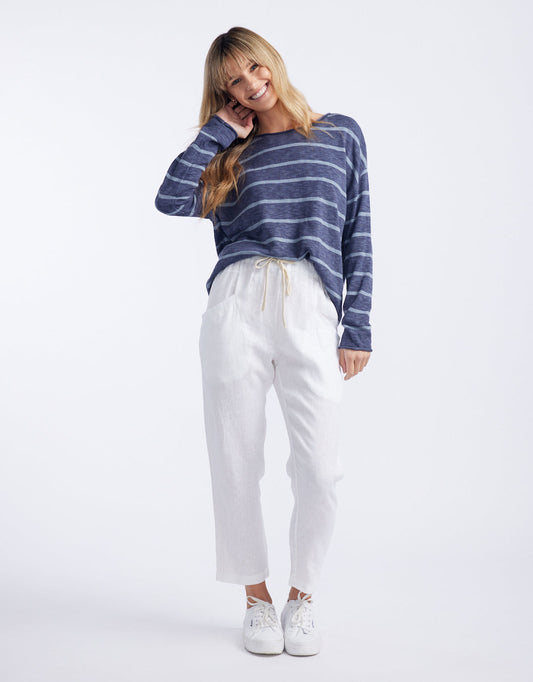 Luxe Linen Pants - (White)