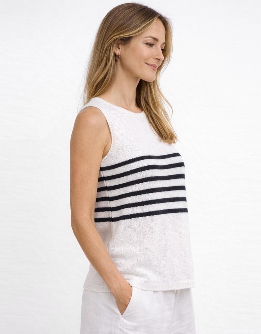 Little Lies Monaco Spring Tank (White/Black)