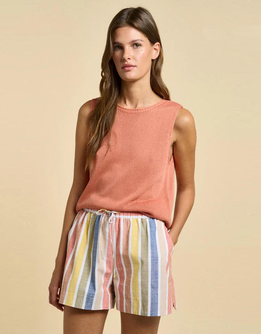 Image of a model wearing Tops. Productname: Spring Tank - in Coral Pink colour by brand - Little Lies