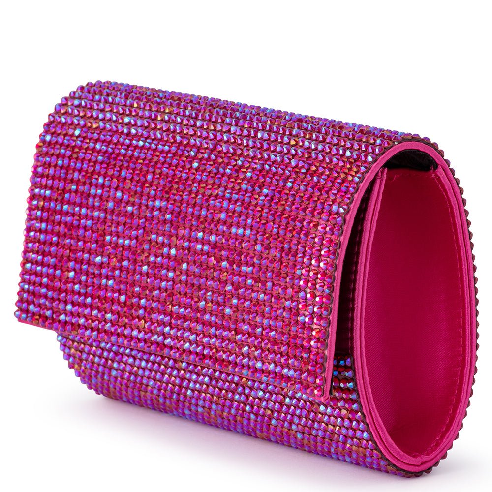 Olga Berg LIV Crystal Clutch (Fuchsia)