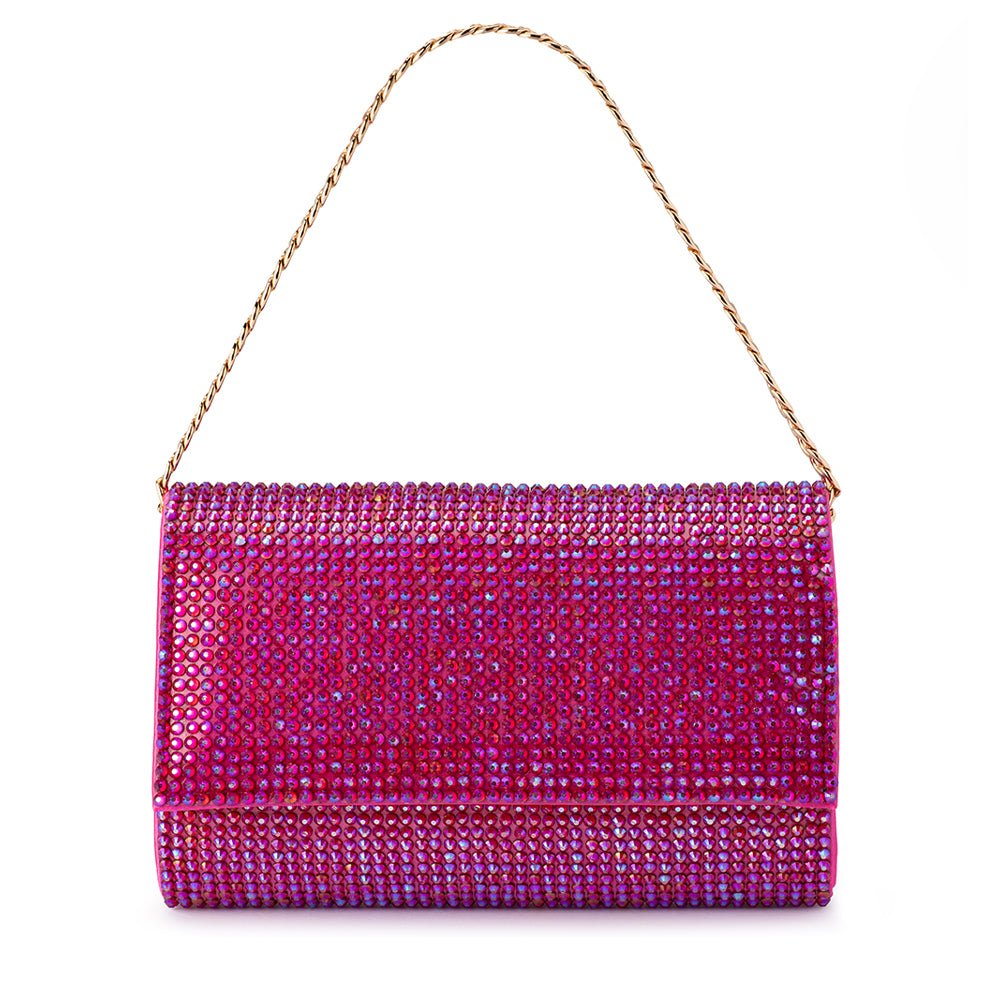 Olga Berg LIV Crystal Clutch (Fuchsia)