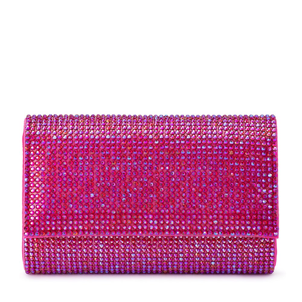 Olga Berg LIV Crystal Clutch (Fuchsia)