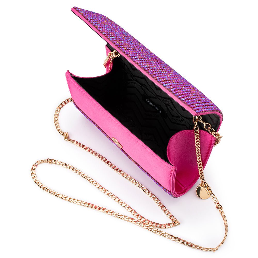 Olga Berg LIV Crystal Clutch (Fuchsia)